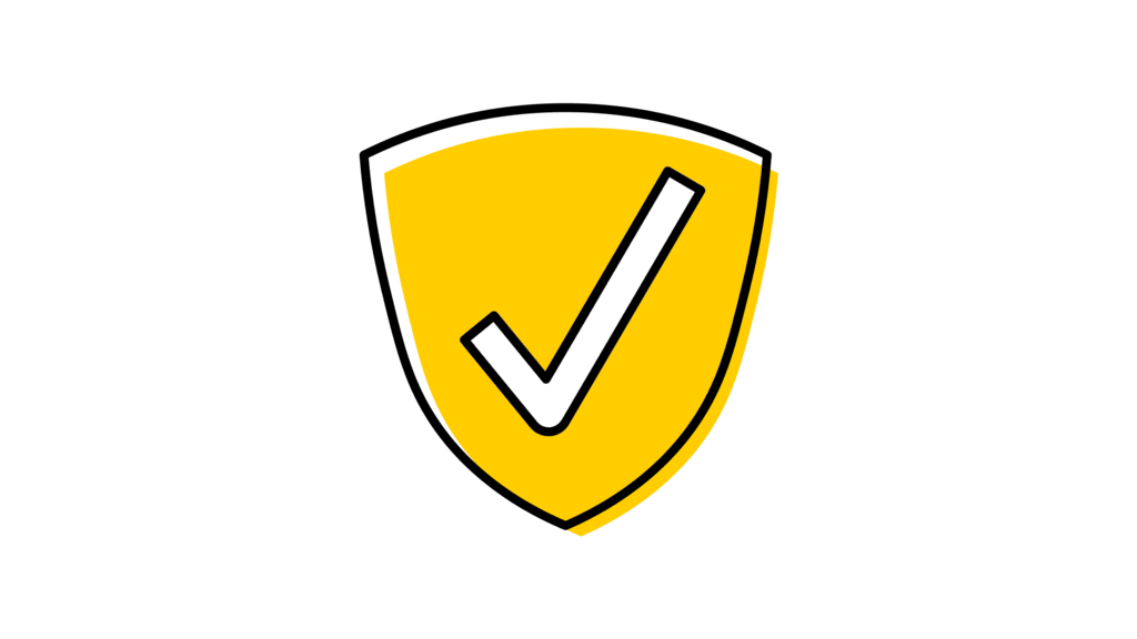 badge checkmark icon gold filled with black outline