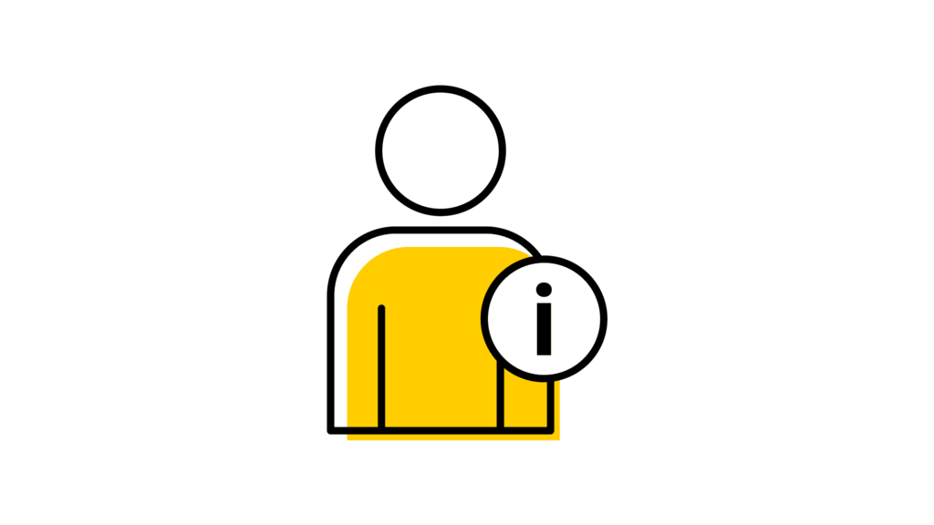 person information gold fill with black outline