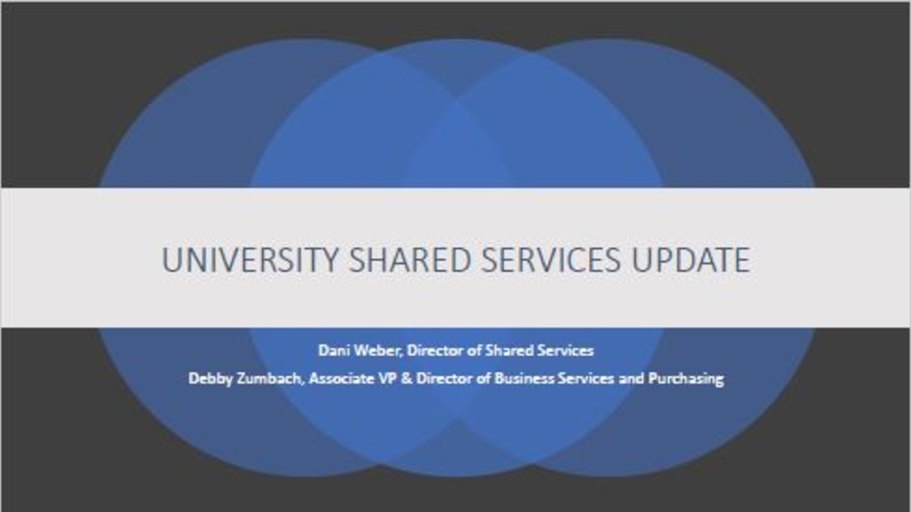 Shared Services Update
